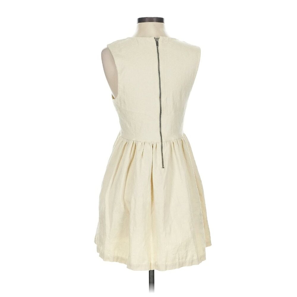 Free People Ivory Cotton Mesh Plunge Mini Dress – Size S - Picture 3 of 6